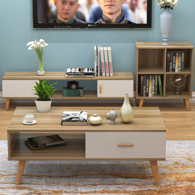 公寓房电视柜茶几北欧现代简约客厅组合套装小户型卧室电视柜矮柜