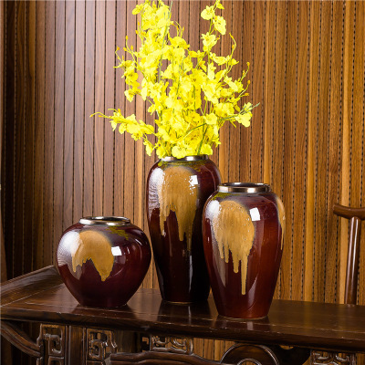 高温亮光颜色釉陶瓷工艺品 现代简约景德镇金口纯手工陶瓷花瓶