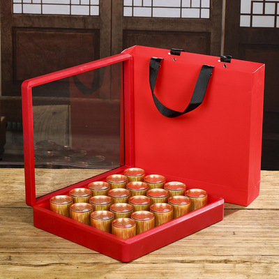 通用小罐包装盒红色亚克力透明礼盒装空盒大红袍金骏眉铁观音茶叶