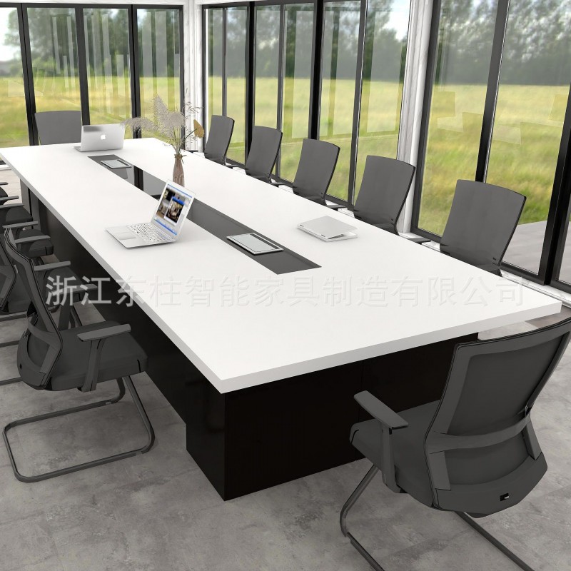杭州定制办公家具现代简约多人会议桌板式组合条形洽谈桌时尚大气