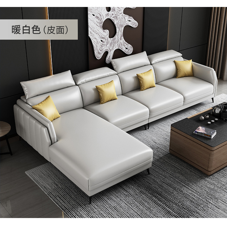 意式极简小客厅真皮沙发客厅组合现代简约网红款皮沙发三人位新款