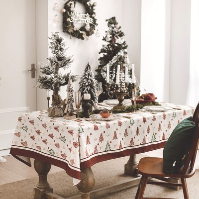 北欧新年礼物圣诞系列防水网红ins桌布加厚长方形餐台布茶几布