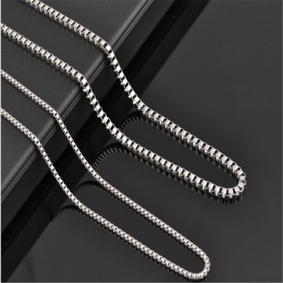 欧美时尚钛钢方形盒子链条不锈钢锁骨项链 吊坠挂件专用饰品配链
