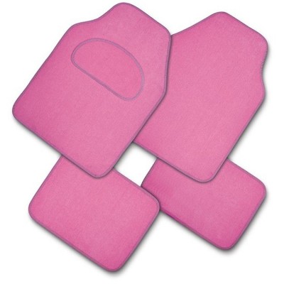 热销款粉色汽车地毯垫 地毯式通用型汽车脚垫 PVC防滑钉底脚垫